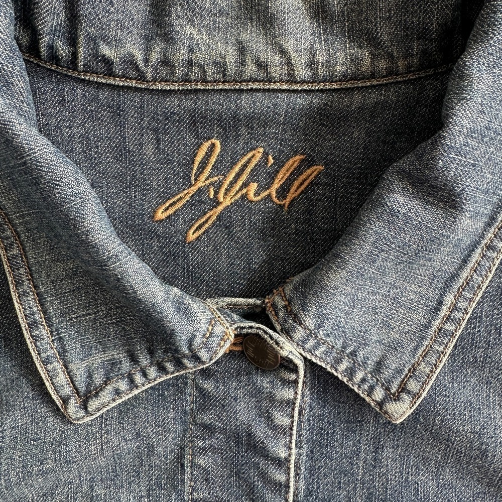 J Jill‎ Jacket Womens XL Trucker Blue Wash Soft Denim Western Boxy Stretch Relax - Picture 3 of 11